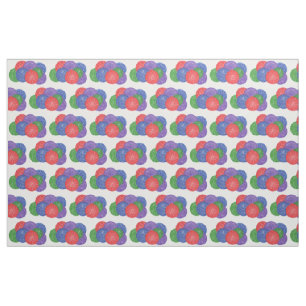 Abstract Drawing Colourful Christmas Balls Fabric
