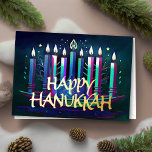 Abstract Drawing Menorah Happy Hanukkah Colourful Foil Holiday Card<br><div class="desc">Abstract Drawing Menorah Happy Hanukkah Colourful</div>