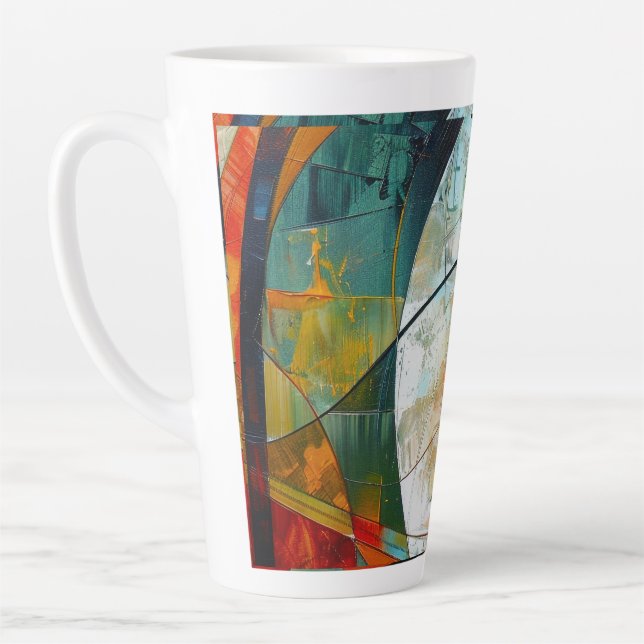 Abstract drawing of girl's eyes latte mug (Left)