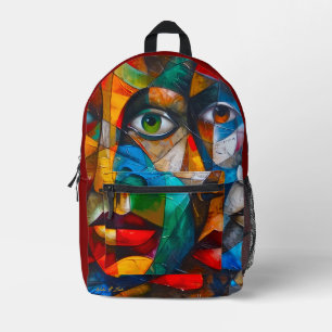 Abstract drawing of girl's printed backpack