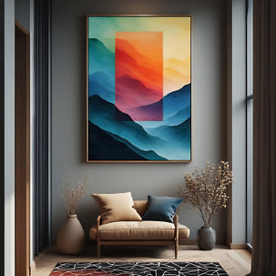 Abstract Dream Mountains Poster