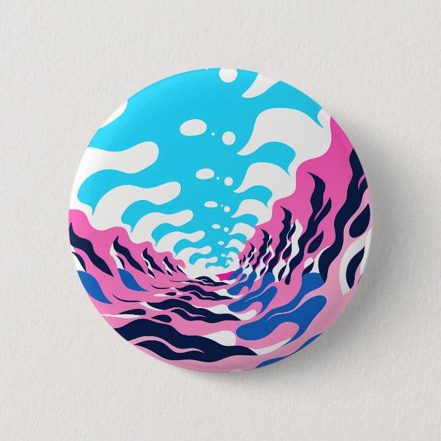 Abstract Dream Wave – Vibrant Surreal Flow 2 Inch Round Button (Front)