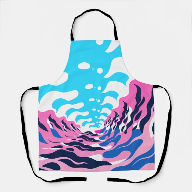Abstract Dream Wave – Vibrant Surreal Flow Apron (Front)