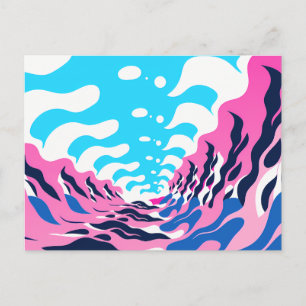 Abstract Dream Wave – Vibrant Surreal Flow Holiday Postcard