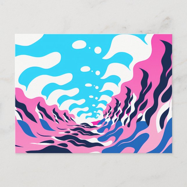 Abstract Dream Wave – Vibrant Surreal Flow Holiday Postcard (Front)