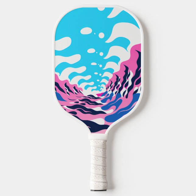 Abstract Dream Wave – Vibrant Surreal Flow Pickleball Paddle (Front)