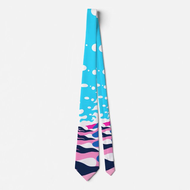 Abstract Dream Wave – Vibrant Surreal Flow Tie (Front)