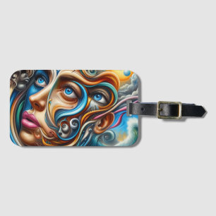 Abstract Dreamscape Ocean Serenity & Cosmic Wonder Luggage Tag