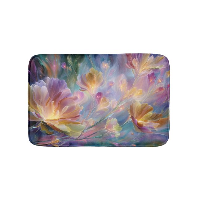 Abstract dreamy floral garden  bath mat (Front)