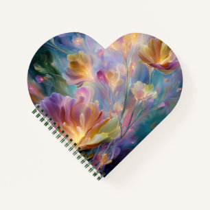 Abstract dreamy floral garden  notebook