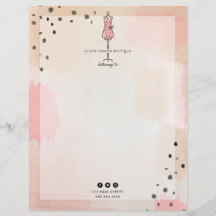Abstract Dress Form Fashion Boutique Retail Letterhead