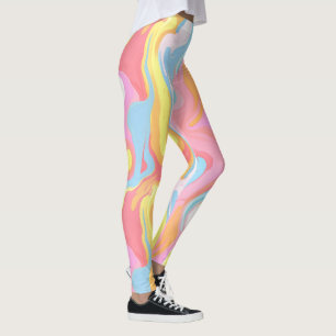 Abstract dripping paint design pastel Leggings