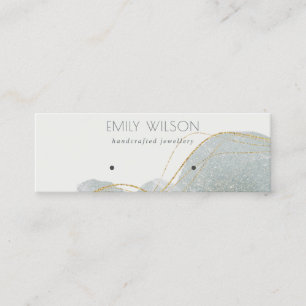 Abstract Dusky Grey Glitter Shiny Earring Display Mini Business Card
