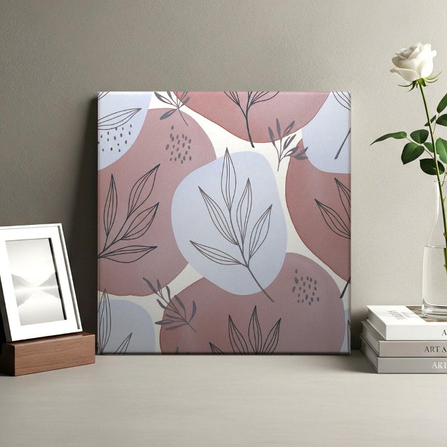 Abstract Dusty Rose and Sage Green Botanical Patte Tile (Creator Uploaded)