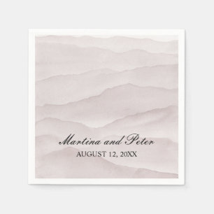 Abstract dusty rose mountains wedding napkin