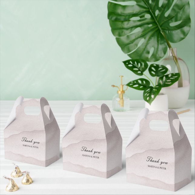 Abstract dusty rose personalized wedding  favor box (Multiple)