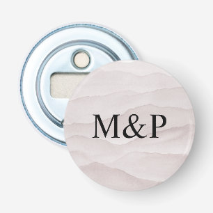 Abstract dusty rose wedding monograms  bottle opener