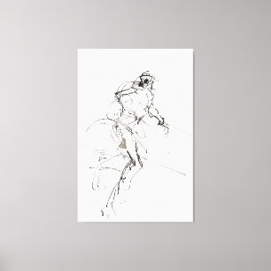 Abstract Dynamic Figure Sketch - Canvas Print