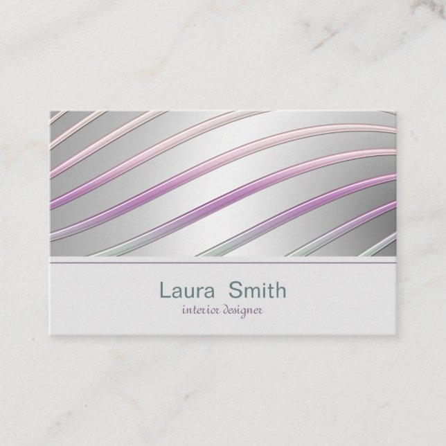 Abstract dynamic Modern Gradient Lines Business Card (Front)