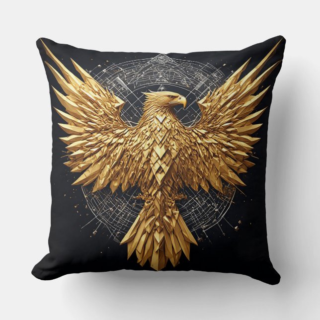 Abstract Eagle Modern Digital Art Luxury Accent Throw Pillow (Front)