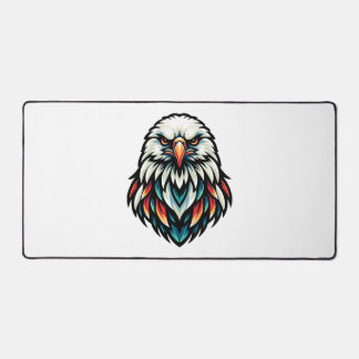 Abstract Eagle Portrait in Vivid Hues Desk Mat