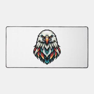 Abstract Eagle Portrait in Vivid Hues Desk Mat