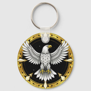 Abstract Eagle Spreading Wings Keychain
