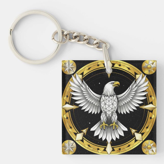 Abstract Eagle Spreading Wings Keychain (Front)