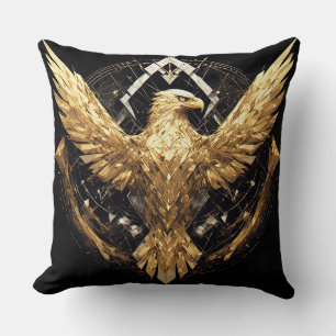 Abstract Eagle Spreading Wings Throw Pillow