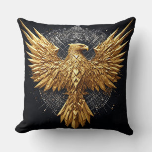 Abstract Eagle Spreading Wings Throw Pillow