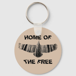 Abstract Eagle Tree Silhouettes Home Of The Free   Keychain