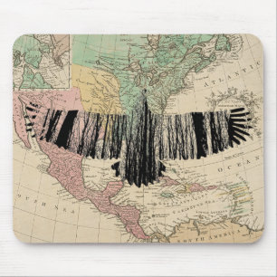 Abstract Eagle Tree Silhouettes Vintage USA Map Mouse Pad