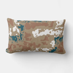 Abstract Earth Camouflage Brown Lumbar Pillow