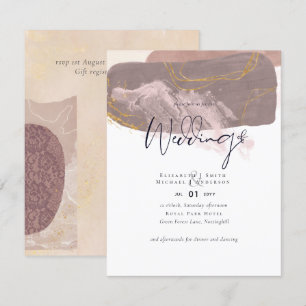 Abstract Earth Gold Wedding Invite Budget Low Cost