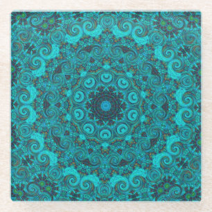 abstract earth sticker glass coaster