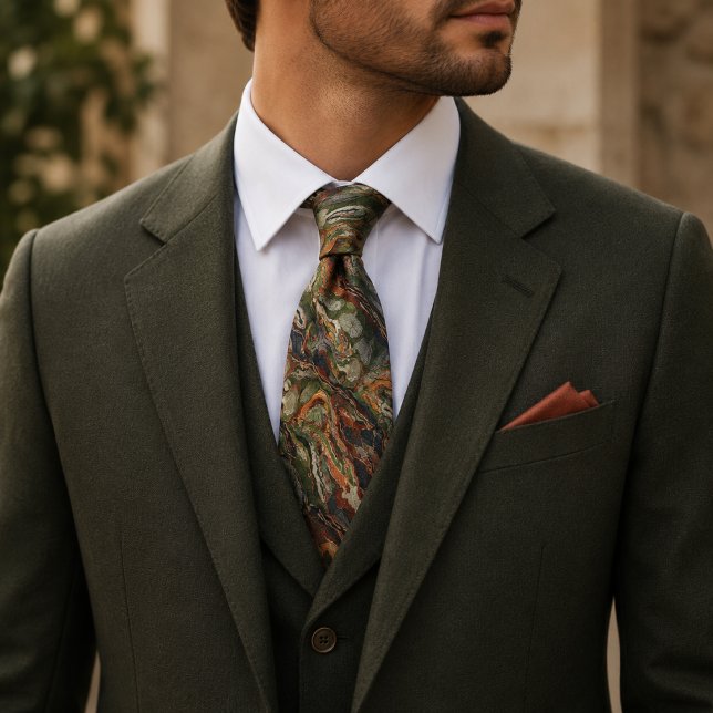Abstract Earth Tone Camouflage Pattern Tie (Creator Uploaded)