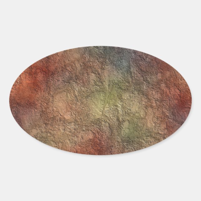 Abstract Earth Tone Colours Oval Stickers (Front)