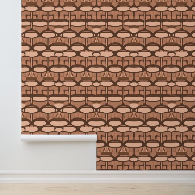 Abstract Earth Tone Geometric Pattern Wallpaper (Application)