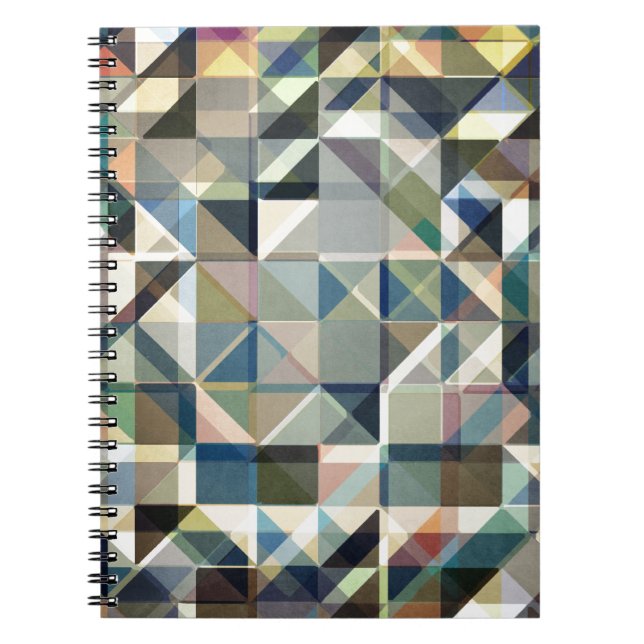 Abstract Earth Tone Grid Notebook (Front)