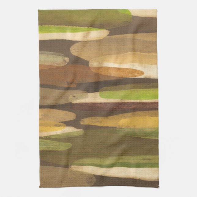 Abstract Earth Tone Landscape Kitchen Towel (Vertical)