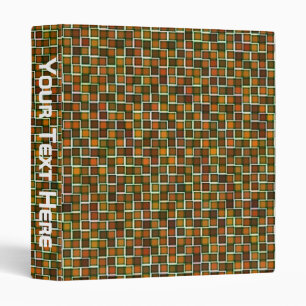 Abstract Earth Tone Squares Pattern Binder