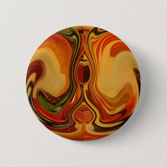 Abstract Earth Tone Swirl Art Print 2 Inch Round Button (Front)