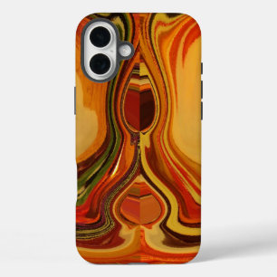 Abstract Earth Tone Swirl Art Print iPhone 16 Plus Case