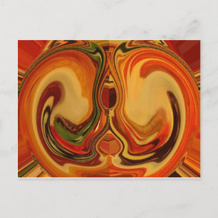 Abstract Earth Tone Swirl Art Print Postcard