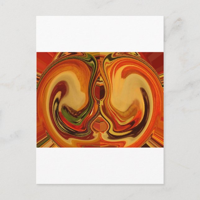 Abstract Earth Tone Swirl Art Print Postcard (Front)