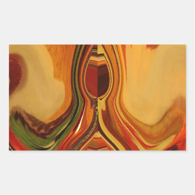Abstract Earth Tone Swirl Art Print Sticker (Front)