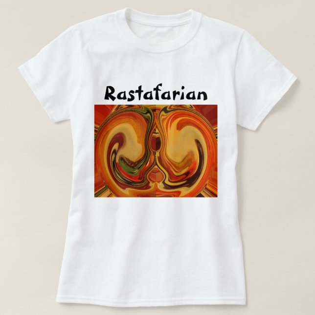 Abstract Earth Tone Swirl Art Print T-Shirt (Design Front)