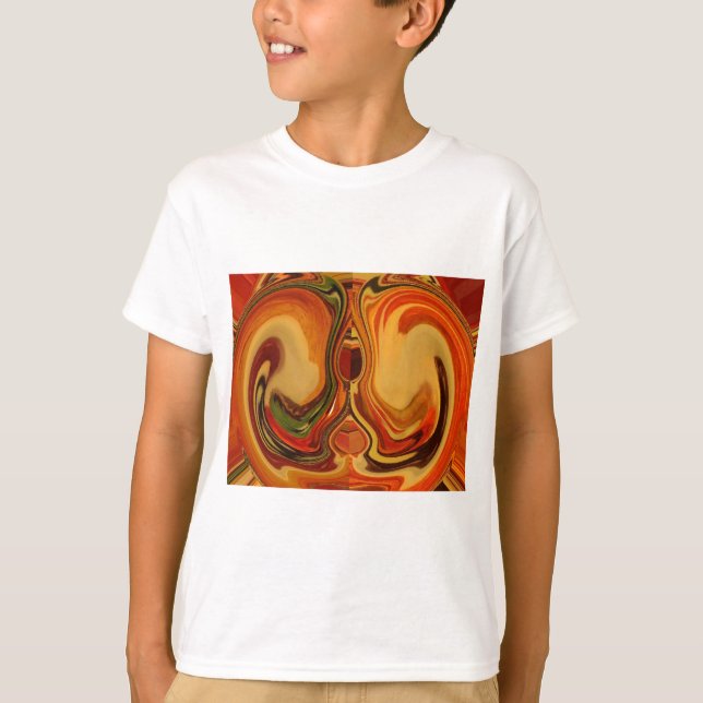 Abstract Earth Tone Swirl Art Print T-Shirt (Front)