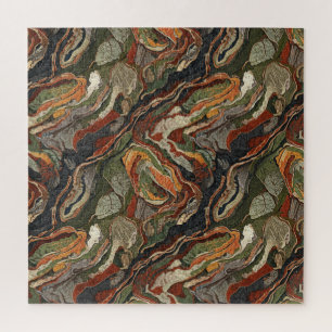 Abstract Earth Tone Swirl Pattern Jigsaw Puzzle