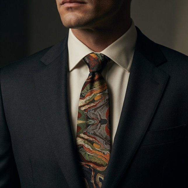 Abstract Earth Tone Swirl Pattern Tie (Creator Uploaded)